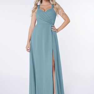 Azazie Moody Blue Nahrin Bridesmaid Dress Size A4